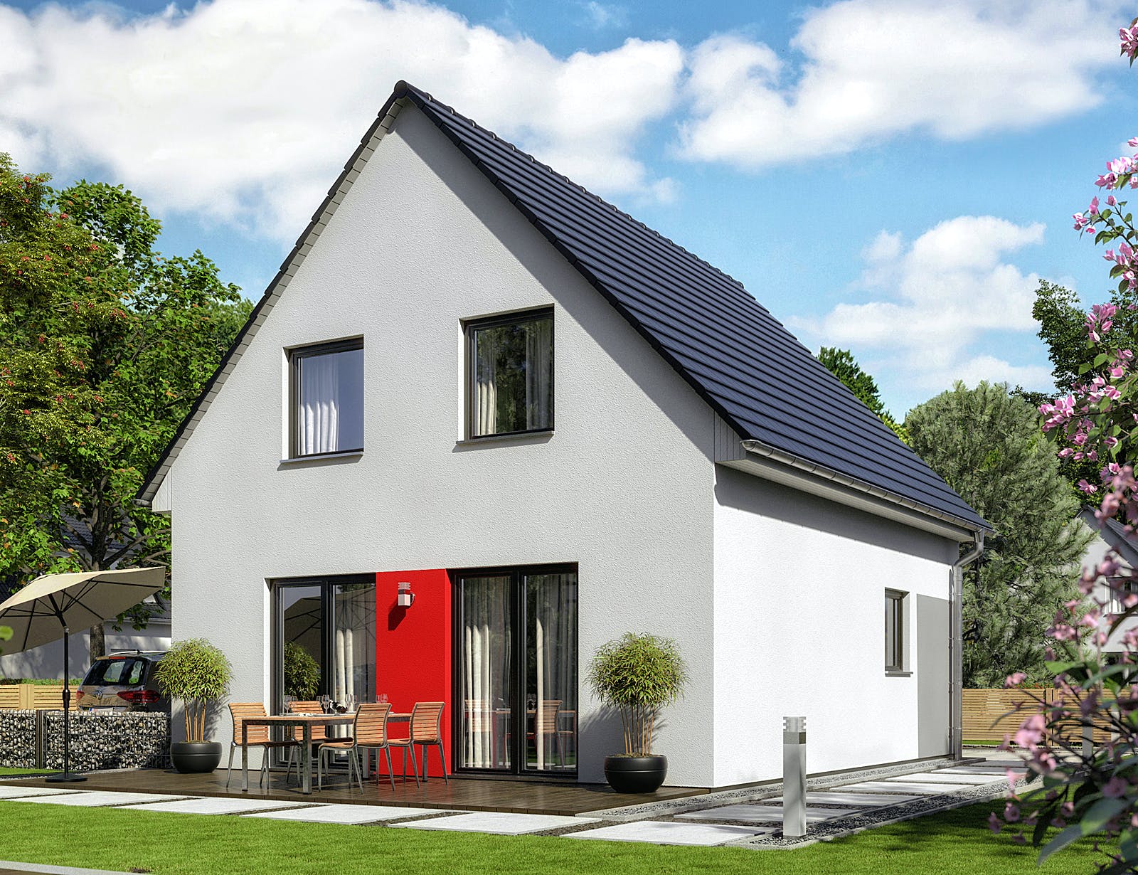 Massivhaus Raumwunder 90 von Town & Country Haus Deutschland Schlüsselfertig ab 188950€, Satteldach-Klassiker Außenansicht 1