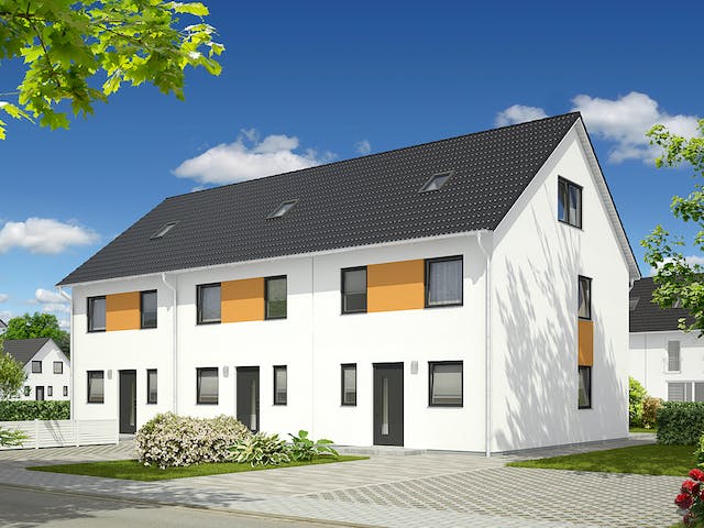 Massivhaus Mainz 128 Reihenmittelhaus von Town & Country Haus Deutschland Schlüsselfertig ab 232600€, Außenansicht 5
