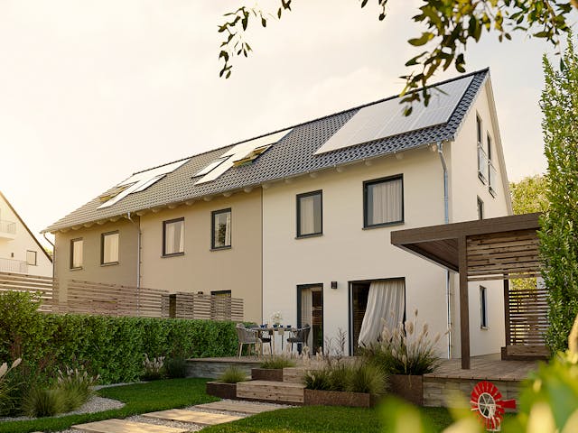 Massivhaus Reihenhaus Mainz 128 von Town & Country Haus Deutschland Schlüsselfertig ab 247490€, Außenansicht 1