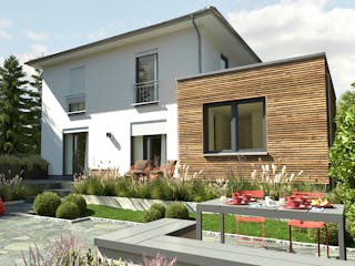 Massivhaus Stadthaus Flair 124 ZD von Town & Country Haus Deutschland Schlüsselfertig ab 236950€, Stadtvilla Außenansicht 1