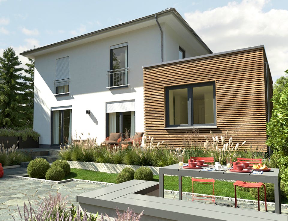 Massivhaus Stadthaus Flair 124 ZD von Town & Country Haus Deutschland Schlüsselfertig ab 230450€, Stadtvilla Außenansicht 1