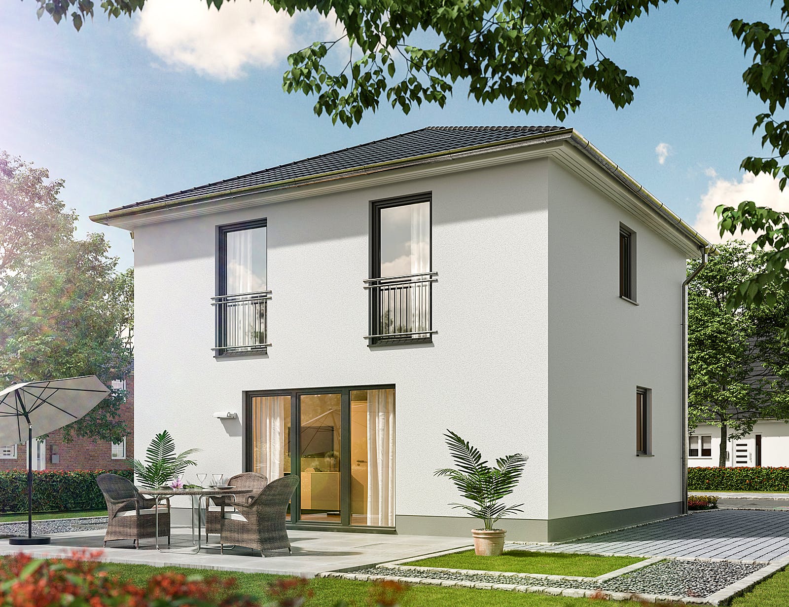 Massivhaus Stadthaus 100 von Town & Country Haus Deutschland Schlüsselfertig ab 212250€, Stadtvilla Außenansicht 1