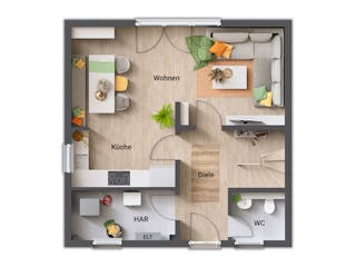 Massivhaus Stadthaus 100 von Town & Country Haus Deutschland Schlüsselfertig ab 218200€, Stadtvilla Grundriss 1