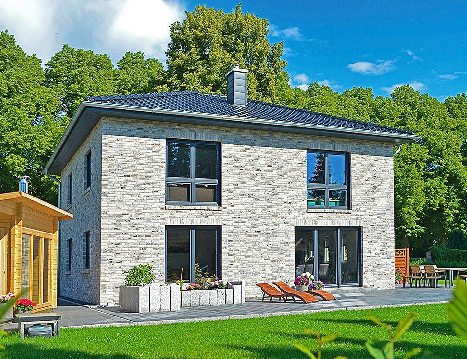 Massivhaus Stadtvilla 145 von Team Massivhaus Schlüsselfertig ab 229900€, Stadtvilla Außenansicht 1