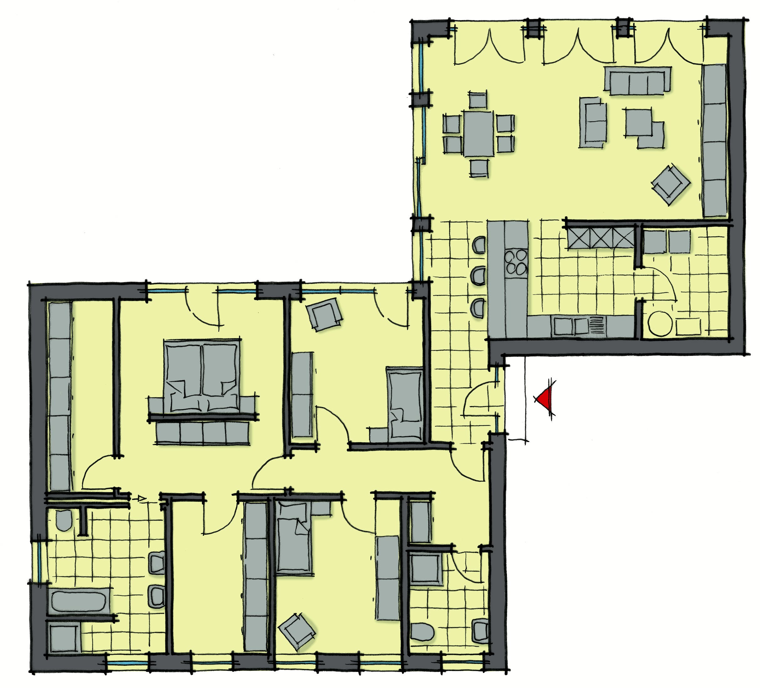 Fertighaus Toulouse von GUSSEK HAUS Schlüsselfertig ab 413000€, Bungalow Grundriss 1