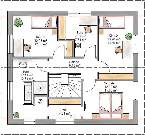 Fertighaus Trendline 140 von Suckfüll Energiesparhaus Schlüsselfertig ab 358200€, Satteldach-Klassiker Grundriss 2