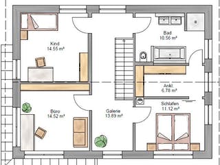 Fertighaus Trendline 154 von Suckfüll Energiesparhaus Schlüsselfertig ab 430931€, Satteldach-Klassiker Grundriss 2