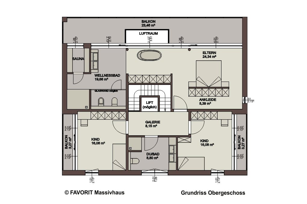 Massivhaus Twentyfive 220 von FAVORIT Massivhaus Schlüsselfertig ab 587240€, Cubushaus Grundriss 2