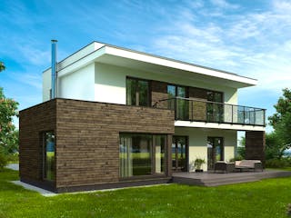 Fertighaus Aurelianus von Ü-Haus, Cubushaus Außenansicht 4