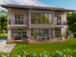 Fertighaus Kubis Vario von Ü-Haus, Pultdachhaus Außenansicht 1