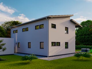 Fertighaus Kubis Vario von Ü-Haus, Pultdachhaus Außenansicht 3