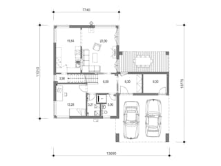 Fertighaus Severus von Ü-Haus, Cubushaus Grundriss 1