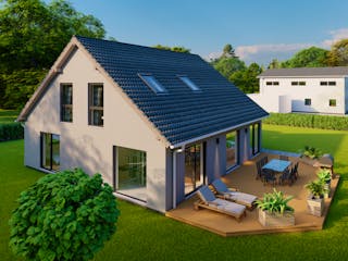 Fertighaus Solo 117 von Ü-Haus, Satteldach-Klassiker Außenansicht 1