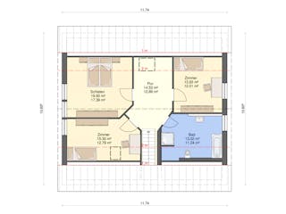 Fertighaus Solo 117 von Ü-Haus, Satteldach-Klassiker Grundriss 2