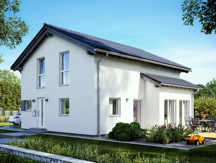 Fertighaus UNO 2.0 100 S180 von FingerHaus Schlüsselfertig ab 322029€, Satteldach-Klassiker Außenansicht 1