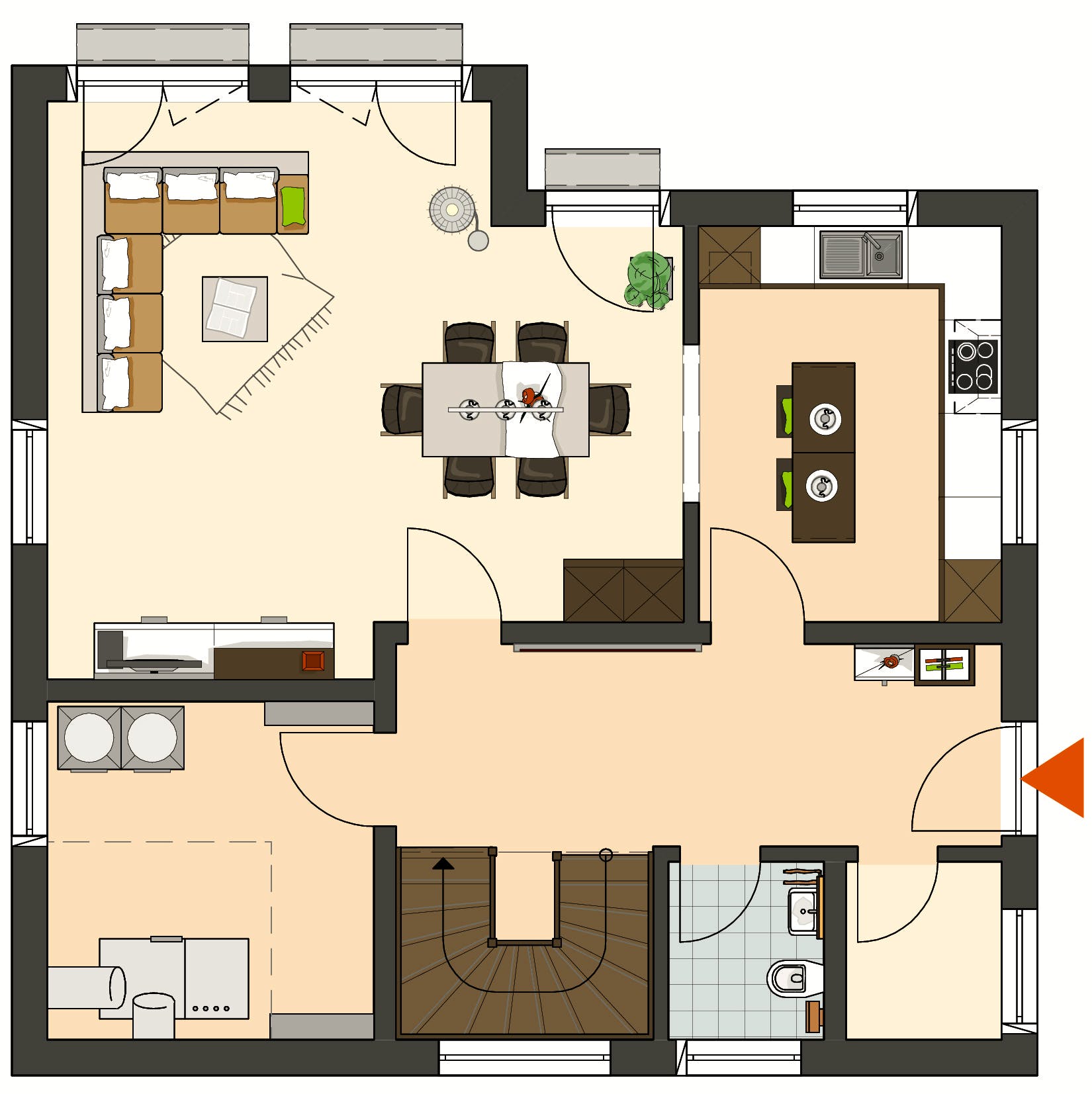 Fertighaus UNO 2.0 100 S180 von FingerHaus Schlüsselfertig ab 322029€, Satteldach-Klassiker Grundriss 1
