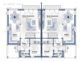 Fertighaus Duplex D113 S von Vario-Haus - Österreich Schlüsselfertig ab 311150€, Cubushaus Grundriss 1