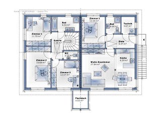 Fertighaus Duplex TRIO von Vario-Haus - Österreich Schlüsselfertig ab 172410€, Satteldach-Klassiker Grundriss 2