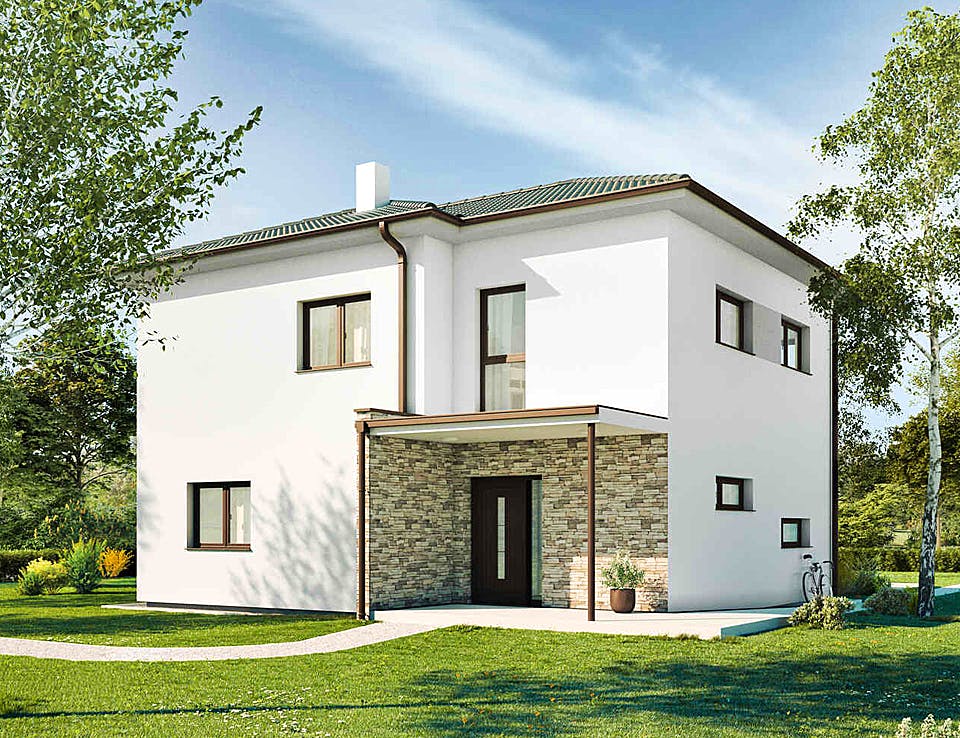 Fertighaus New Design Esprit LARGE von Vario-Haus - Deutschland Schlüsselfertig ab 459370€, Stadtvilla Außenansicht 2