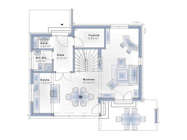 Fertighaus New Design Esprit SMALL von Vario-Haus - Österreich Schlüsselfertig ab 359730€, Cubushaus Grundriss 1