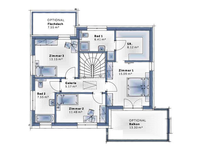 Fertighaus New Design Esprit SMALL von Vario-Haus - Deutschland Schlüsselfertig ab 381840€, Cubushaus Grundriss 2