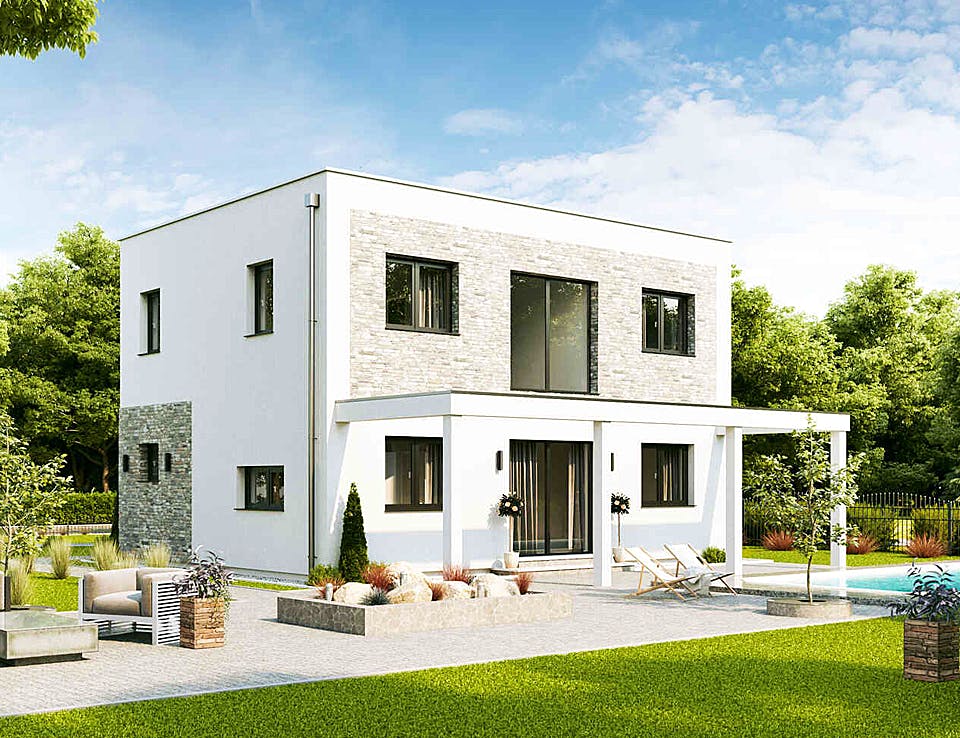 Fertighaus Family Flex von Vario-Haus - Deutschland Schlüsselfertig ab 361890€, Cubushaus Außenansicht 1
