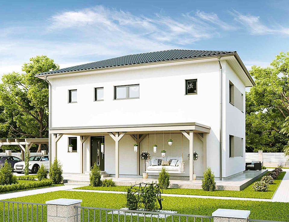 Fertighaus Family Life von Vario-Haus - Deutschland Schlüsselfertig ab 417280€, Stadtvilla Außenansicht 1