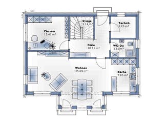 Fertighaus Family Life von Vario-Haus - Österreich Schlüsselfertig ab 392910€, Stadtvilla Grundriss 1