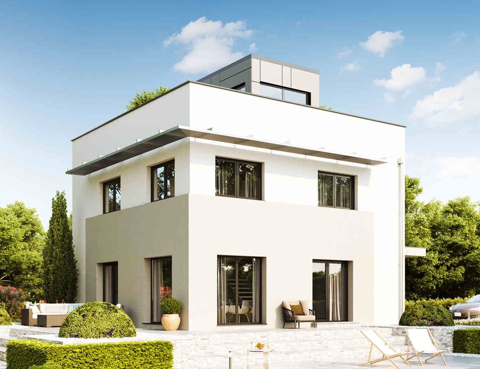 Fertighaus New Design SkyView von Vario-Haus - Deutschland Schlüsselfertig ab 475670€, Cubushaus Außenansicht 1