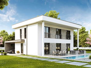 Fertighaus New Design Sunrise von Vario-Haus - Deutschland Schlüsselfertig ab 484970€, Cubushaus Außenansicht 1