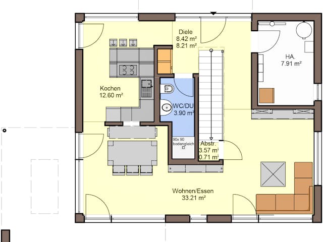 Fertighaus Vitalis 135 von Büdenbender Hausbau, Satteldach-Klassiker Grundriss 1