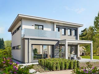 Fertighaus Ausstellungshaus Fellbach Stadtvilla von WeberHaus Schlüsselfertig ab 525000€, Stadtvilla Außenansicht 1