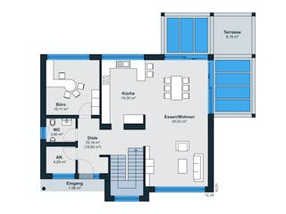 Fertighaus Ausstellungshaus Fellbach generation5.5 300 von WeberHaus Schlüsselfertig ab 499000€, Grundriss 1