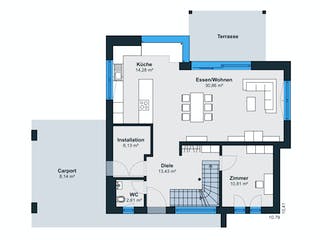 Fertighaus Ausstellungshaus Wenden generation5.5 110 von WeberHaus Schlüsselfertig ab 430000€, Grundriss 1
