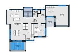 Fertighaus Ausstellungshaus Wuppertal CityLife 250 von WeberHaus Schlüsselfertig ab 595000€, Stadtvilla Grundriss 1