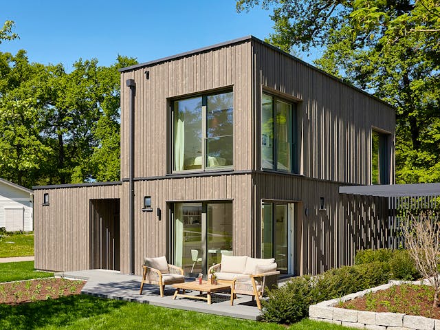 Fertighaus Option 2VG von WeberHaus Schlüsselfertig ab 289500€, Cubushaus Außenansicht 1