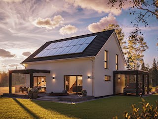 Fertighaus Jubiläumshaus generation 205 von WeberHaus Schlüsselfertig ab 353650€, Satteldach-Klassiker Außenansicht 1