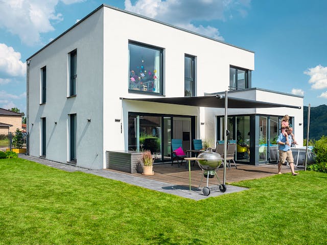 Fertighaus Kundenhaus Klee - CityLife 450 von WeberHaus Schlüsselfertig ab 420660€, Cubushaus Außenansicht 1