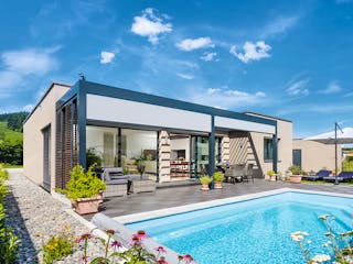 Fertighaus Kundenhaus myLife 402 von WeberHaus Schlüsselfertig ab 413180€, Bungalow Außenansicht 6