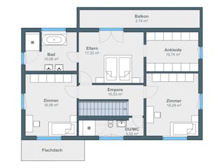 Fertighaus Kundenhaus Reiter sunshine 310 von WeberHaus Schlüsselfertig ab 374620€, Satteldach-Klassiker Grundriss 2