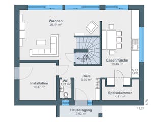 Fertighaus Kundenhaus Heinemann - generation5.5 Haus 150 von WeberHaus Schlüsselfertig ab 340840€, Grundriss 1