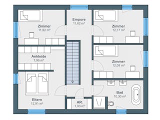 Fertighaus Kundenhaus Ritter - generation5.5 Haus 200 von WeberHaus Schlüsselfertig ab 401700€, Grundriss 2