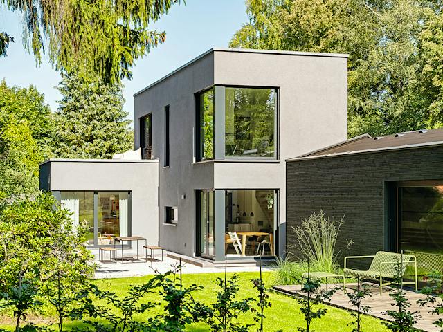 Fertighaus Kundenhaus Schneemann von WeberHaus Schlüsselfertig ab 320000€, Cubushaus Außenansicht 1