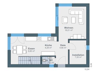 Fertighaus Kundenhaus Schneemann von WeberHaus Schlüsselfertig ab 320000€, Cubushaus Grundriss 1