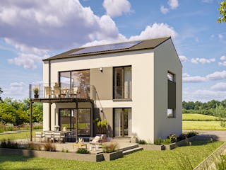 Fertighaus newLife mit zwei Wohneinheiten von WeberHaus Schlüsselfertig ab 420060€, Satteldach-Klassiker Außenansicht 1