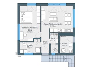 Fertighaus newLife mit zwei Wohneinheiten von WeberHaus Schlüsselfertig ab 420060€, Satteldach-Klassiker Grundriss 1