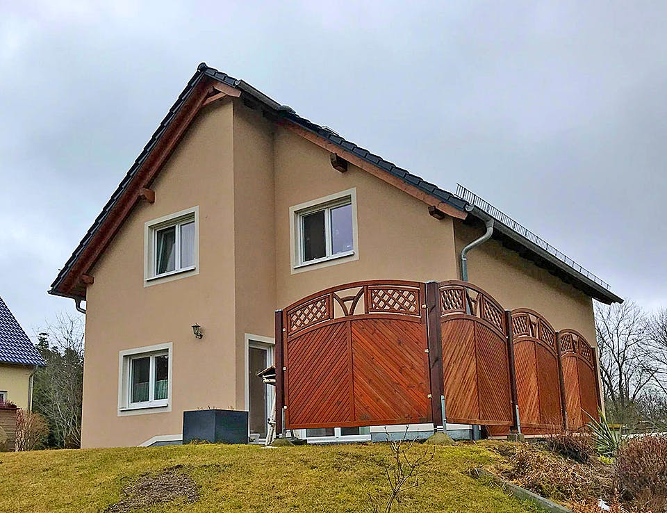 Massivhaus Einfamilienhaus 343 von WEIOTT-Massiv-Haus, Satteldach-Klassiker Außenansicht 1