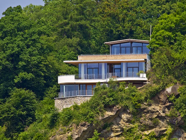 Fertighaus Weitblick von Bau-Fritz Schlüsselfertig ab 990000€, Stadtvilla Außenansicht 6