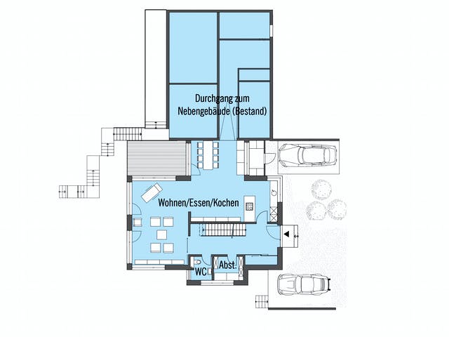 Fertighaus Wiesenhütter - Kundenhaus von Bau-Fritz Schlüsselfertig ab 740000€, Cubushaus Grundriss 1