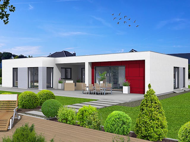 Fertighaus EDITION B 145.2 von WOLF-HAUS Schlüsselfertig ab 415775€, Bungalow Außenansicht 1